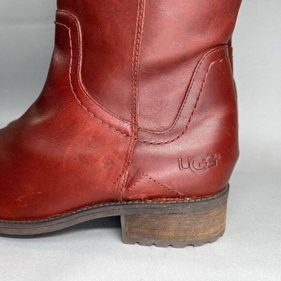 UGG Dahlen Stout Boots Women's Size 10 Tall Leather Fully Insulated Riding Boots - Picture 6 of 16